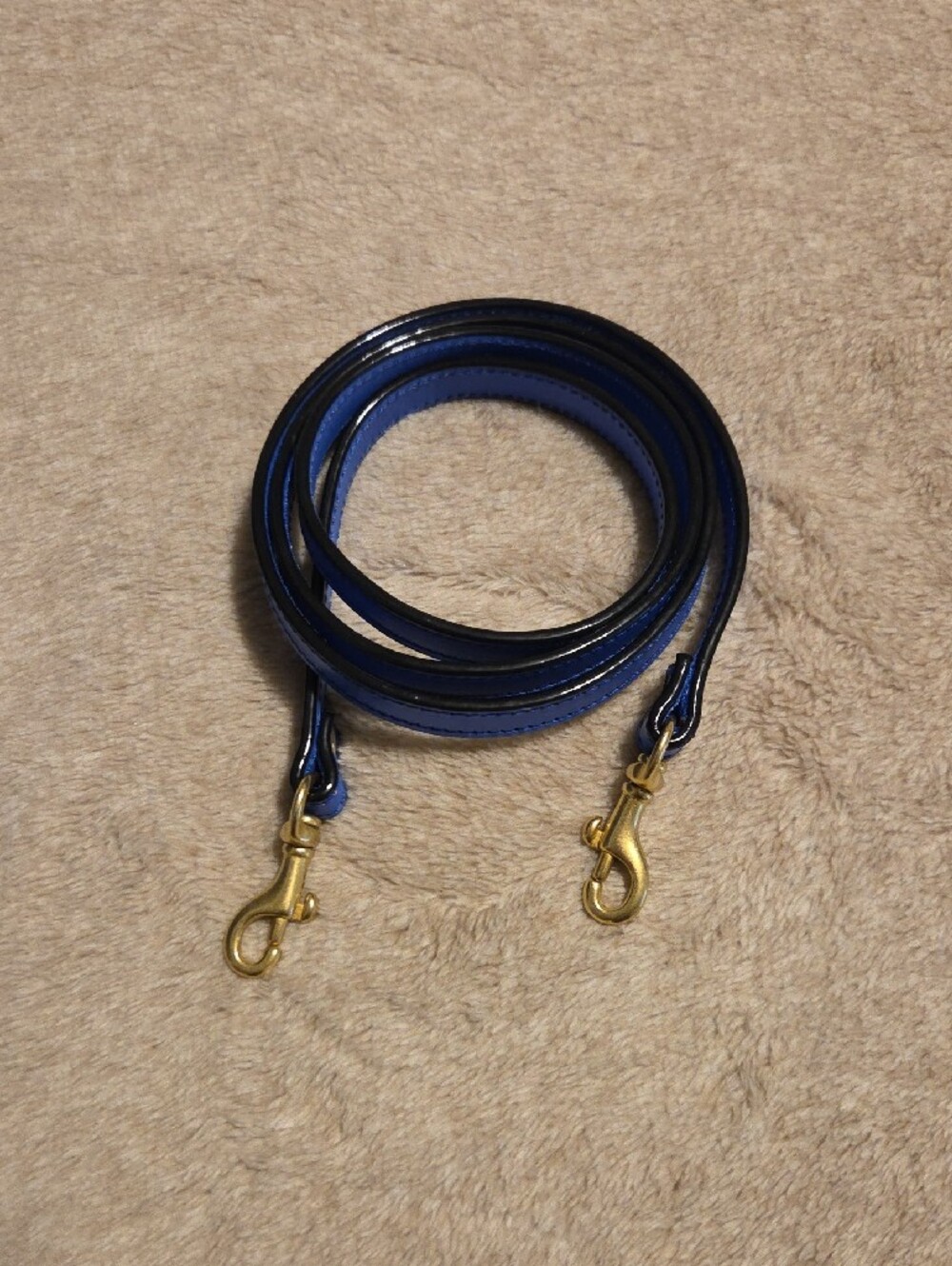 Round Blue Graphic Leather Shoulder Bag By Ann Howell Bullard - Picture 6 of 7